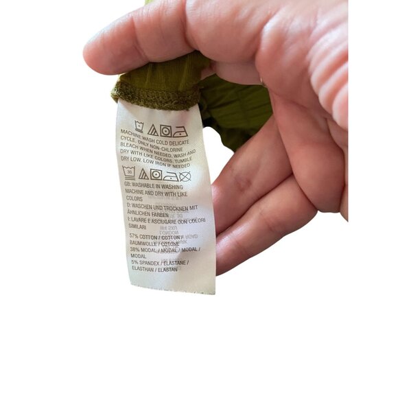 Any Body High Waisted Joggers Olive Green Size XL Minimalist Neutral Coastal - Picture 4 of 12